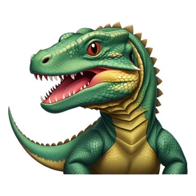 A komodo dragon with scaly skin and a forked tongue, reptilian predator sticker