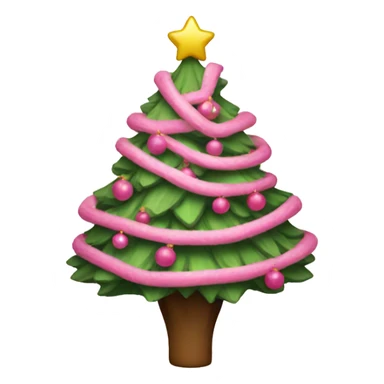 Pink Christmas tree sticker