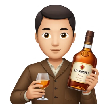 Asian man with hennessy sticker