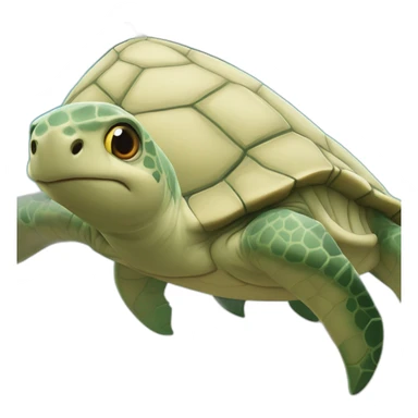 Tortue sur un requin sticker