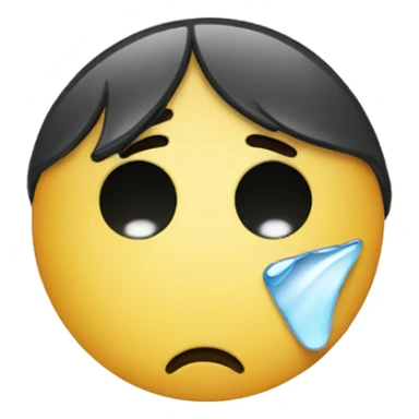 Sad emoji with a tear drop sticker