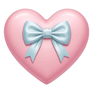 Pastel pink heart with white bow sticker