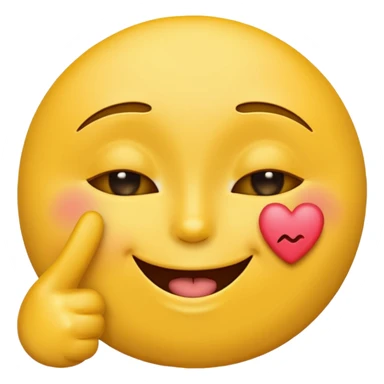 yellow kissy face emoji with a peace sign sticker