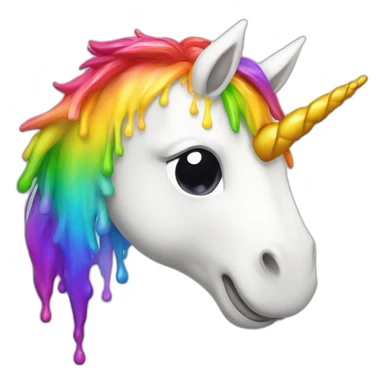 rainbow puking unicorn sticker