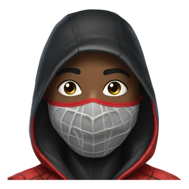 miles morales spiderman only face with mask n and a hoodie sticker