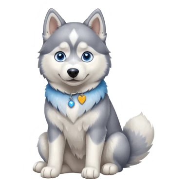 dog full image husky sitting sticker