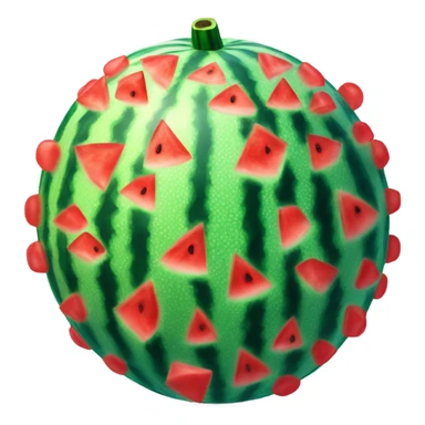 Hot realistic watermelon with crystallized sticker