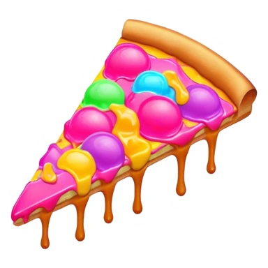 Melted neon  ice cream pizza slice sticker