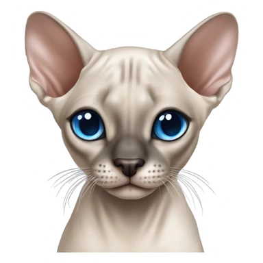 Seal point mink sphynx blue eyes dark nose and tips of ears with no whiskers  sticker