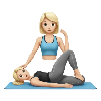 Blonde woman doing Pilates sticker