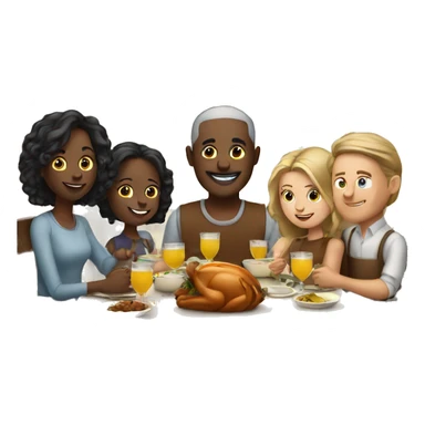 White Family sitting at Thanksgiving table with plenty of drinks sticker