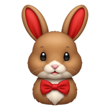 brown bunny with red bowtie sticker