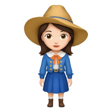brunette woman with dutch clothing sticker