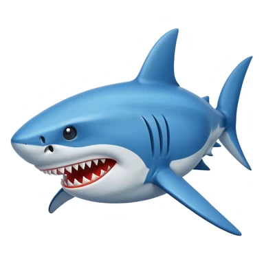 Shark attack blue sticker