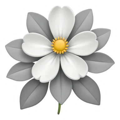 Gray White flowers  sticker