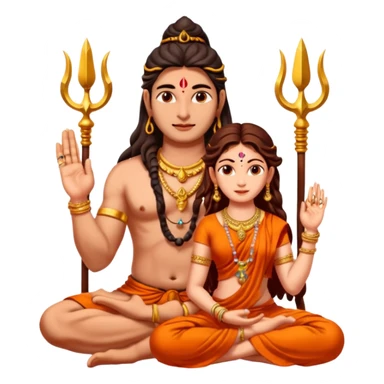 Sitting lord shiva and parvathi sticker