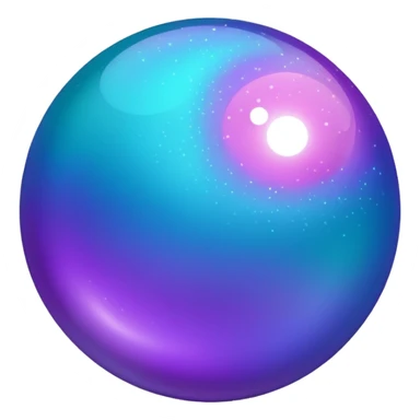 glitter purpel cian little ball sticker