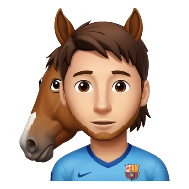 messi under horse sticker