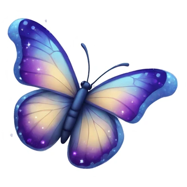 blue and purple butterfly with sparkles  sticker