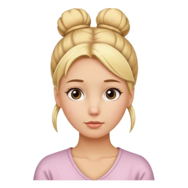 Blond girl with bun on head who just had plastic surgery sticker
