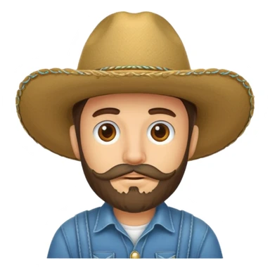 Un muchacho con sombrero vaquero y con barba  sticker