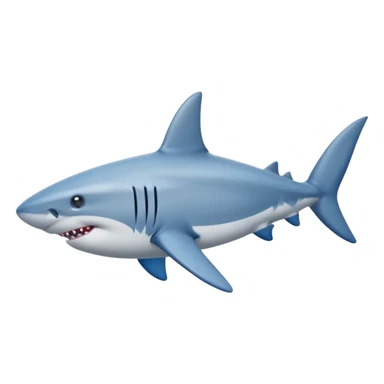 ￼ a shark with blue shoes and three legs sticker