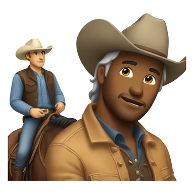 man with a cowboy hat sitting on a horse as the horse buck sticker