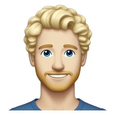 light curl blonde 30yo man blue eyed pale skin sticker