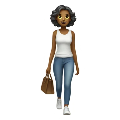 Lady walking in park on sunny day sticker