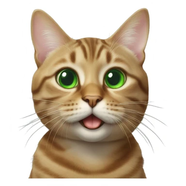 Tabby cat with green eyes blowing a kiss sticker