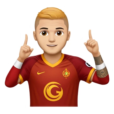 Mauro icardi Galatasaray formasıyla gol sevinci yapıyor sticker