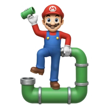 Mario se tient sur un tuyau de Mario Bros sticker