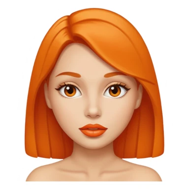 woman with orange colored lips sticker
