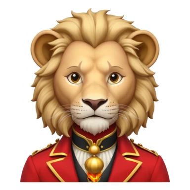 circus lion tamer portrait, head and shoulders only, red ringmaster jacket collar, confident strong look, whip handle visible, 3D cartoon, mobile game icon style, clean background, no text, no watermark
 sticker