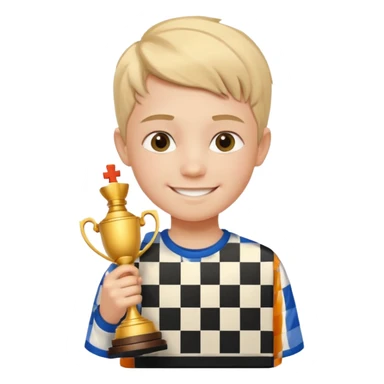 Kid with trophy, Chess club. sticker