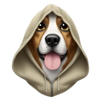 Dog wearing a hoody sticker
