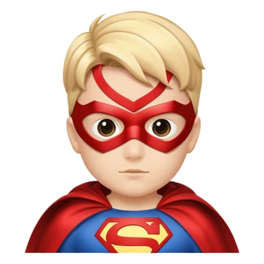 kid superhero with cape and mask sticker