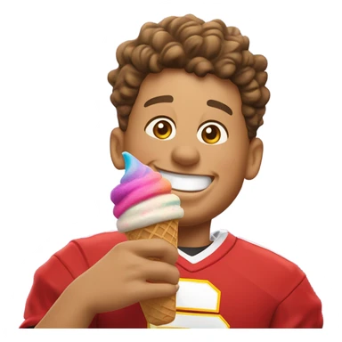 Patrick Mahomes going crazy for ice cream sticker