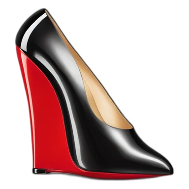One WEDGE heel LOUBOUTIN black PATENT sticker
