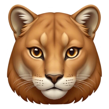 Cinematic Noble Cougar Portrait Emoji, Poised and regal, with a lithe, muscular build and a sleek, tawny Fur with subtle dark accents, deep-set soulful amber eyes, Simplified yet sharp and sophisticated features, highly detailed, glowing with a warm, dignified glow, high shine, intelligent and stealthy, stylized with an air of wild elegance, focused and attentive, soft glowing outline, capturing the essence of a watchful and confident predator, so majestic it feels as though it could silently pounce out of the screen with effortless authority! sticker