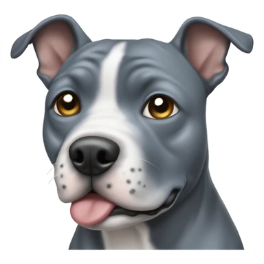 Blueish gray Staffy pooing sticker