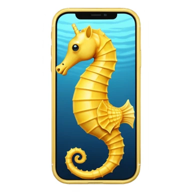 Yellow seahorse in the iPhone sticker