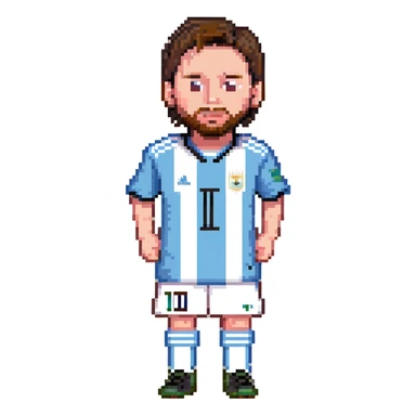 Lionel Messi, famous soccer player with Argentina jersey sticker