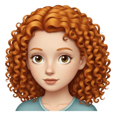 white girl with ginger curly hair  sticker