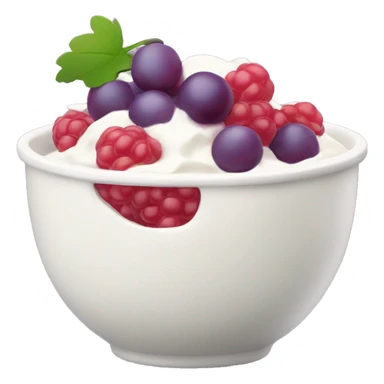 yoghurt bowl with grapes and raspberries  sticker