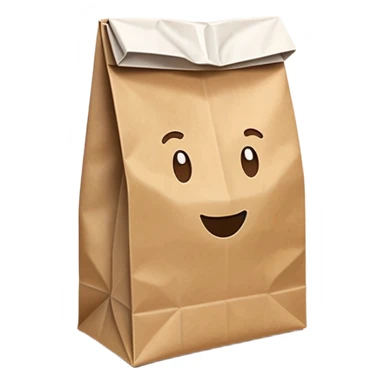 Brown Self-Standing Paper Lunch Bags  sticker