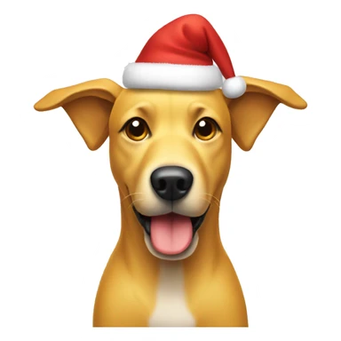 yellow dog with xmas hat on sticker