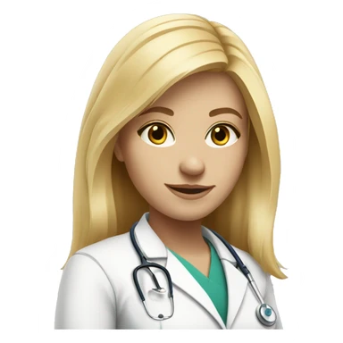 confident medical student portrait blonde hair sticker