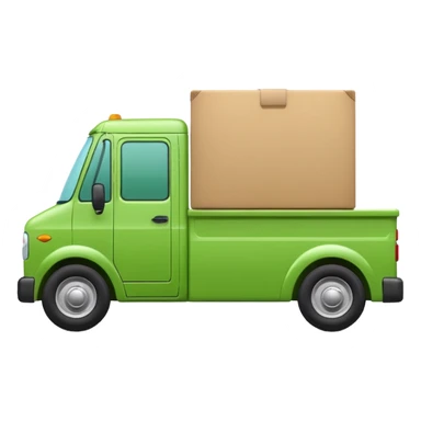 delivery truck green cute soft corners sticker