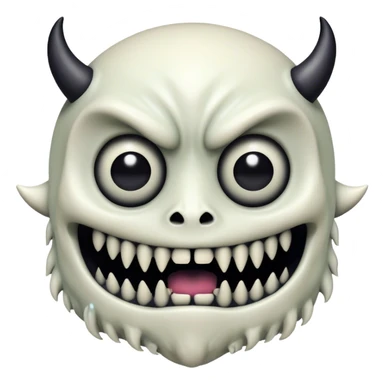 Analog 4d measurement demon horror glitched monster with black eyes no pupil  sticker